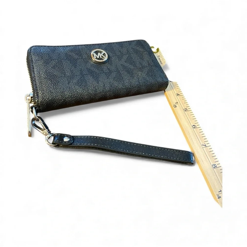 Michael Kors Black Textured Wristlet